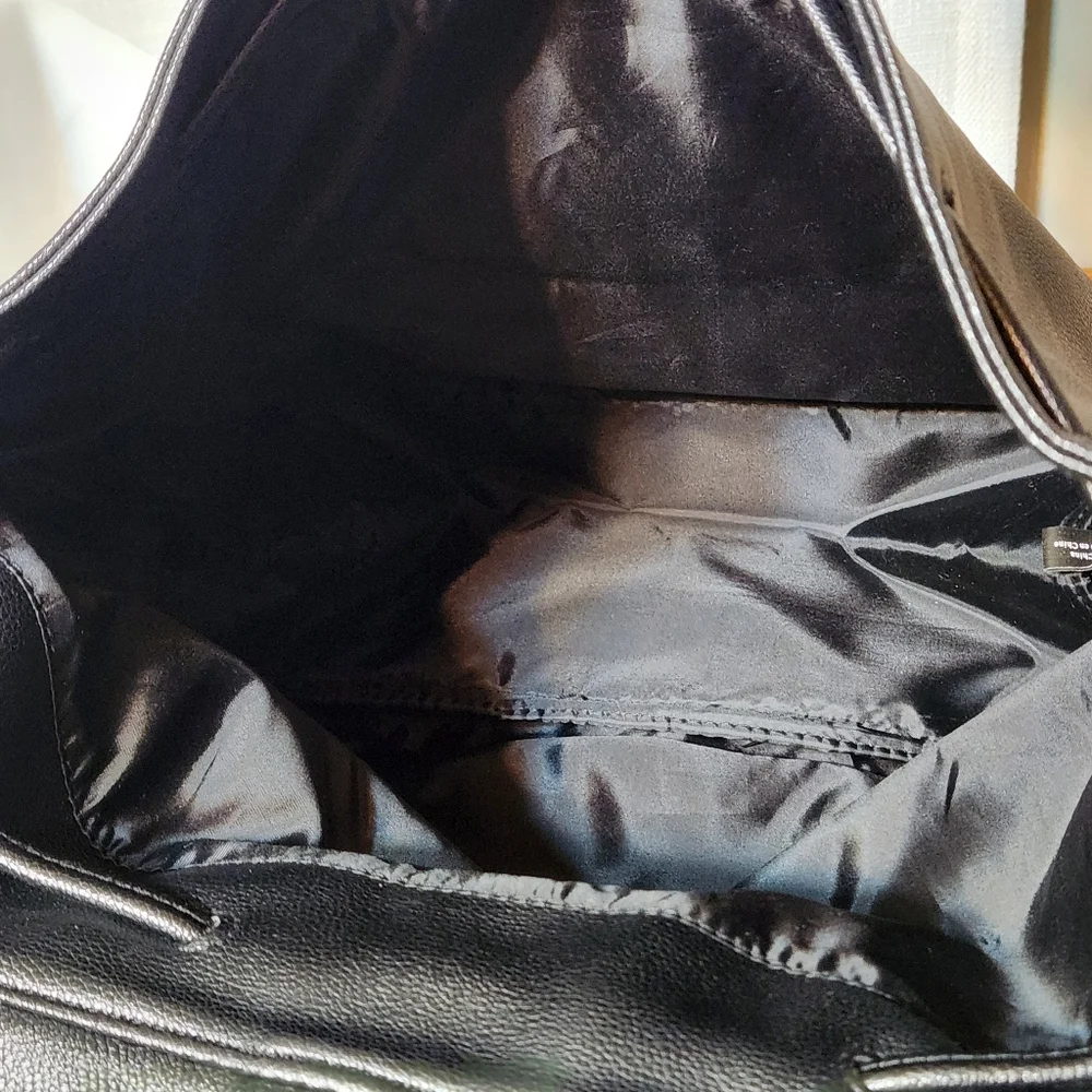 Victoria Secret Faux Leather Black Backpack Travel Bag